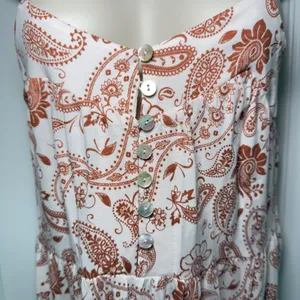 ASOS Design Size 2‎ Brown Cream Sleeveless Boho Western Cottagecore Maxi Dress thumbnail 7