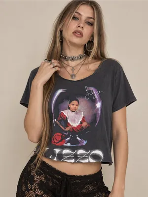 Lizzo Cuz I Love You Too 2019 Tour Graphic Tee DIY CropRaw Hem Festival Music thumbnail 3
