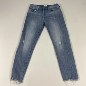 7‎ For All Mankind Josefina Jeans Womens 28 Blue Boyfriend Distressed Raw Hem thumbnail 1
