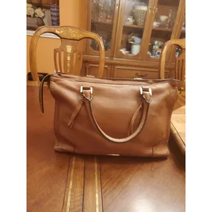 Rebecca Minkoff BROWN Soft Leather Pocket Zipper Top Handles Shoulder Bag thumbnail 6