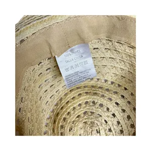STRAW BIG RIM HAT W/ BEADS Beige‎ Tan Summer Beach Boho thumbnail 4