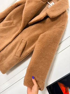 Abercrombie & Fitch The A&F Teddy Coat Size S Camel Brown Faux Fur Sherpa Cozy thumbnail 9