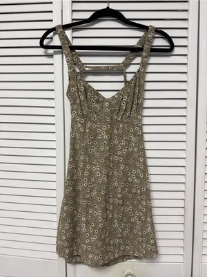 Floral Slip Mini Dress in Olive Sz small thumbnail 3