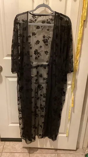 Sheer Floral Lace Robe thumbnail 1