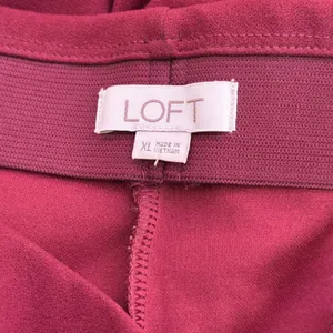 Loft Wide Leg Pull On Crop Stretch Pants Womens XL Burgundy Casual Office thumbnail 2