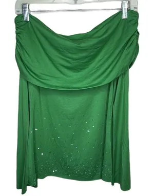 Kudu Off Shoulder Top Sequins Green thumbnail 1