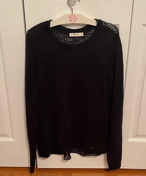 Abercrombie and Fitch Navy Sheer Back Sweater thumbnail 2