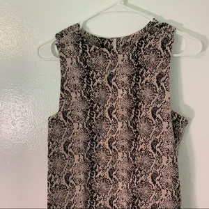 Free People Women's Size 0 Alice Snakeskin Print A-Line Dress Beige Black Snap‎ thumbnail 7