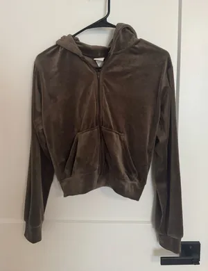 H&M Brown zip-up thumbnail 1