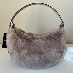 Kate Spade Nova Faux Fur Small Crescent Shoulder Bag thumbnail 1