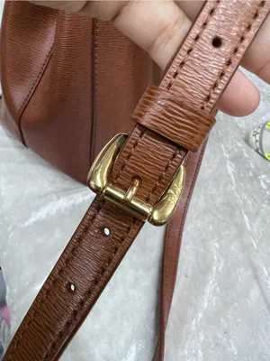 Lauren Ralph Lauren Brown Leather Satchel Bag purse adjustable strap thumbnail 8