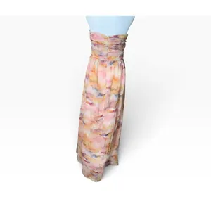 Lulus Women's Floral Strapless Maxi Dress XL Orange thumbnail 3