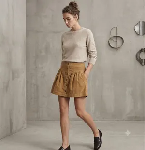American Eagle Super High-Rise Tiered Corduroy Mini Skirt thumbnail 2
