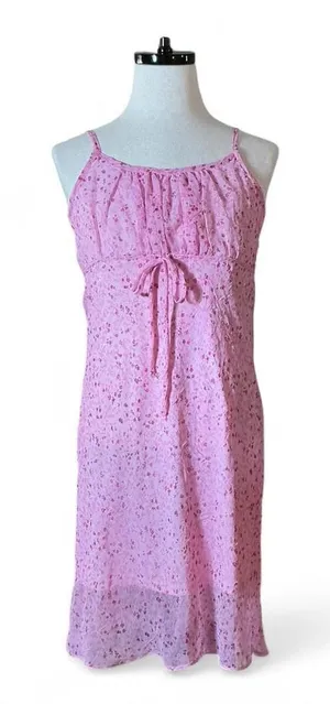 Younique Clothing Pastel Pink Floral Spaghetti‎ Strap Dress Coquette thumbnail 1