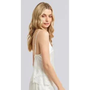 Homebodii Sian Luxury Satin White Lace Cami Sz. XS thumbnail 2