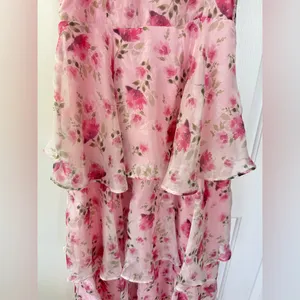 Lulus Immaculate Cutie Light Pink Floral Sleeveless Tiered Midi Dress NWT size M thumbnail 6