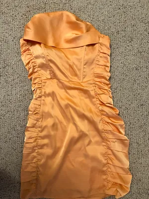 Satin Mini printed Dress Orange Size M thumbnail 2