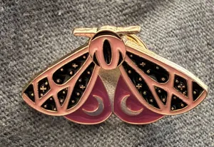 Moth floral Enamel Pin thumbnail 1