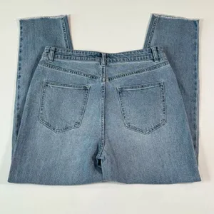 Something Navy Womens Jeans Blue Denim Straight Hi Rise Medium Wash Stretch 8 thumbnail 8