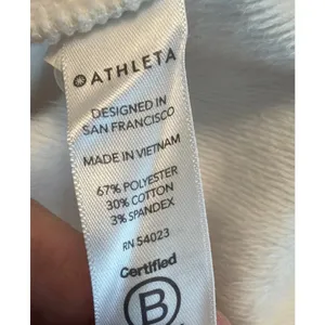 Athleta XS Cozy Karma Side Zip Funnel Neck Sweatshirt Off White‎ Fleece Lined thumbnail 7