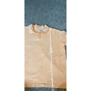 Croft & Barrow Womens Peach Orange‎ 100% Cotton Short Sleeve Polo Shirt Large thumbnail 4