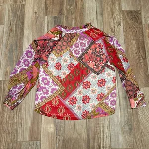 Entro Talk About It Pink Mixed Print Blouse thumbnail 4