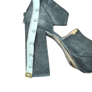 Free People Black Suede‎ Platform Block Heel Ankle Edgy Statement Size 38 (7) thumbnail 12
