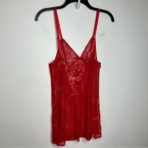 Victoria’s Secret red lace unlined lingerie‎ size medium thumbnail 7