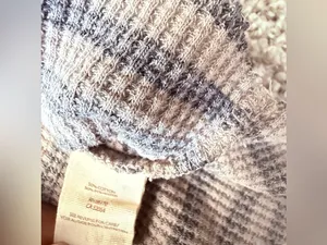 We The Free Brown Striped Slouchy Oversized Waffle-Knit V-Neck Pullover Sweater thumbnail 5