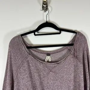 Free People We The Free Purple Sweater‎ Top Lace Sides Womens M thumbnail 2