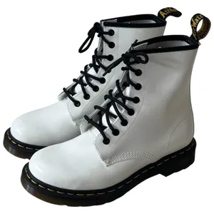Dr. Marten's Patent Leather White 1460 Lace‎ Up Boots Capsule Grunge Rocker 8 thumbnail 2