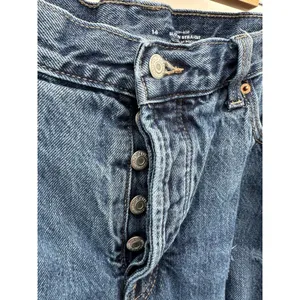 Old Navy Womens High‎ Rise Slouchy Straight Jeans 14 Blue Distressed Button Fly thumbnail 5