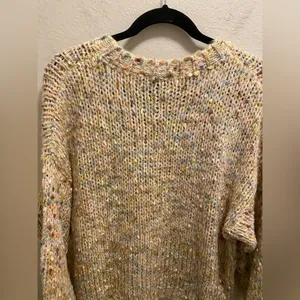 Lulu's Keep You Warm Beige Multi Chunky Knit Sweater Size Large thumbnail 12