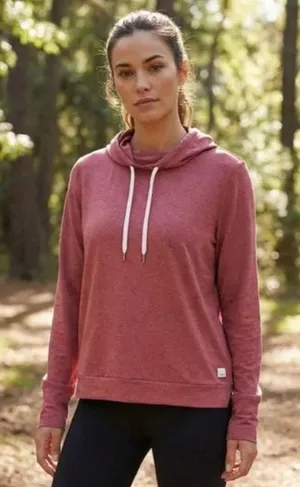 Vuori Women's Halo Essential Pullover Hoodie Heather Red Rosewood Small EUC thumbnail 1