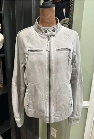 Marrakech by Anthropologie Gray Knit French Terry Moto Jacket – Size Small thumbnail 1