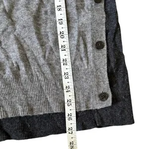 J. Crew Wool Blend‎ Sweater Sz M Gray Black Elbow Patches Two Tone Side Button thumbnail 8