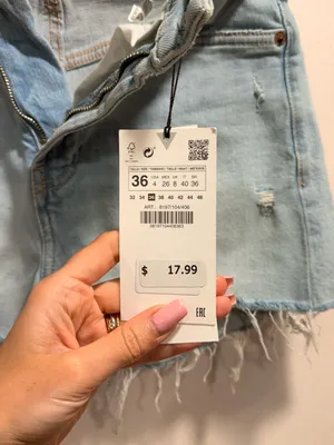 NWT Zara Light Blue Distressed Summer Everyday Denim Shorts Size 4 thumbnail 3