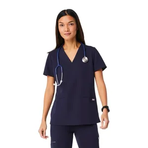 FIGS Navy V Neck Casma Scrub Top Small thumbnail 3