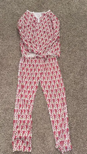 Roller Rabbit Pajamas Monkey Pink Long Sleeve thumbnail 3