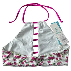 Beach Bunny High Neck Halter Bikini Top Floral Garden Women’s Size Medium NWT thumbnail 2