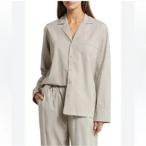 SKIMS COTTON POPLIN BUTTON-UP PAJAMA SHIRT Size Small thumbnail 4