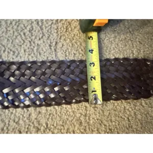 Newport News Wide Brown Woven Leather Belt 4” Wide Small/Medium Rn 114261 thumbnail 6