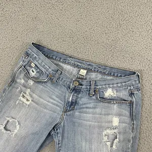 VTG Abercrombie & Fitch Jean Shorts 6 Light Wash Distressed Cut Off Bermuda Y2K thumbnail 2