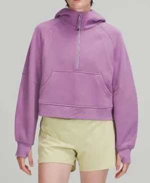 Lululemon Purple Cropped Half Zip Hoodie XS/S Oversized Scuba Style thumbnail 1