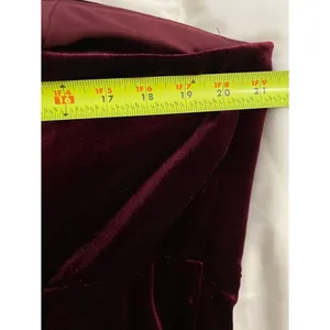 Azazie Kala Bridesmaid Dress A18 Plus Size Burgundy Wine One-Shoulder Velvet thumbnail 8