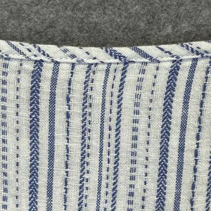 BRIGGS Linen Blend Midi Dress L Blue Striped Flutter Sleeve Belted NWT Coastal thumbnail 15