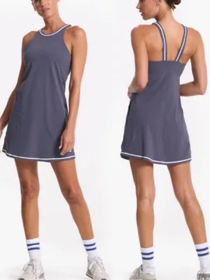 Vuori Womens Volley Dress Azure Grey Medium Activewear Tennis Sporty Gym Yoga thumbnail 2