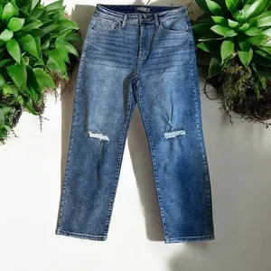 JUSTUSA Distressed Dad Jean Medium Denim 30 Womens AB132 NEW thumbnail 2