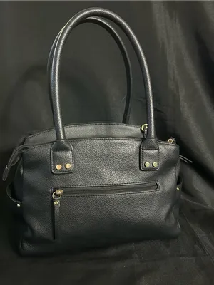 Rosetti Black & Gold Pebbled Faux Leather Satchel Handbag thumbnail 2