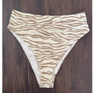 Aerie Womens Pique Animal Print Bikini Set High Waisted Scoop Neck Cheeky SZ M/L thumbnail 4